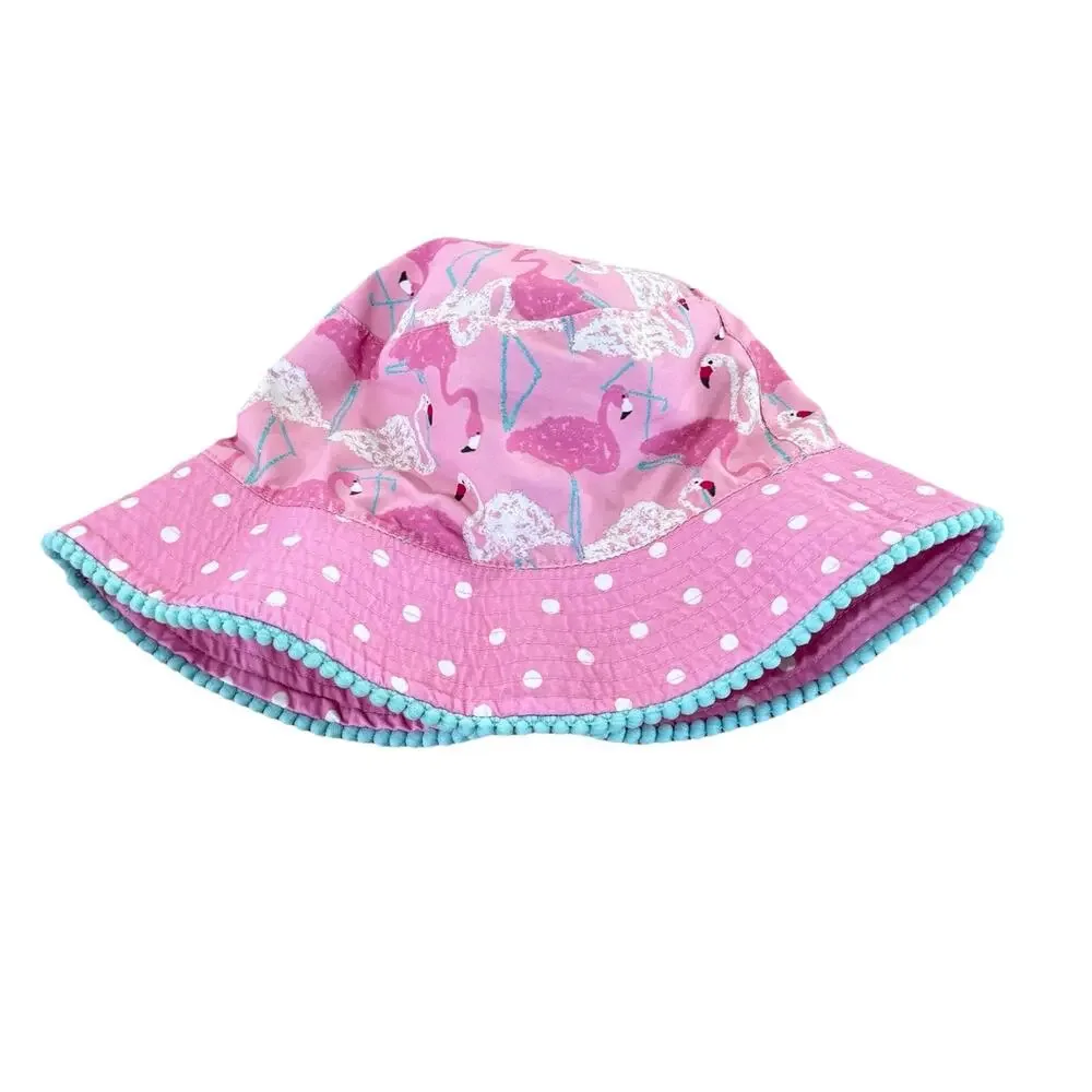 Matilda Jane Enchanted Garden Shady Sunny Reversible Hat L Flamingo Watermelon